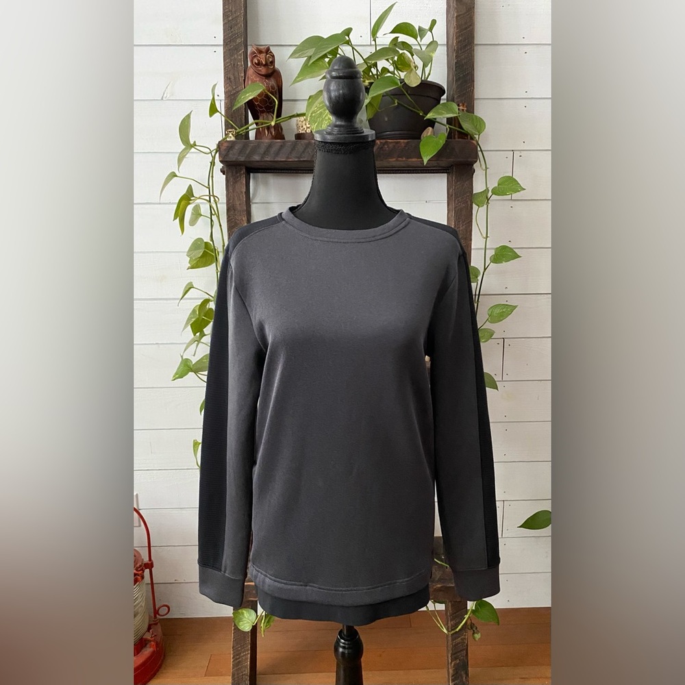 All in Motion: Gray And Black Pullover Activewear Sweatshirt